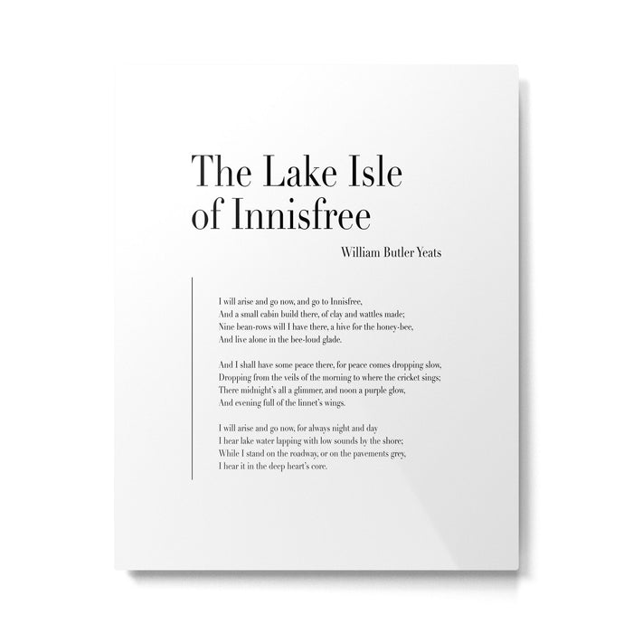 The Lake Isle of Innisfree by William Butler Yeats Metal Print Gallery Image 1