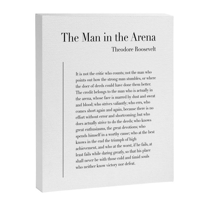 The Man in the Arena by Theodore Roosevelt Canvas Print Gallery Image 1