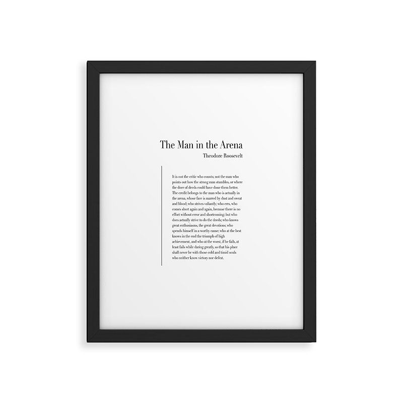 The Man in the Arena by Theodore Roosevelt Framed Art Print Gallery Image 6