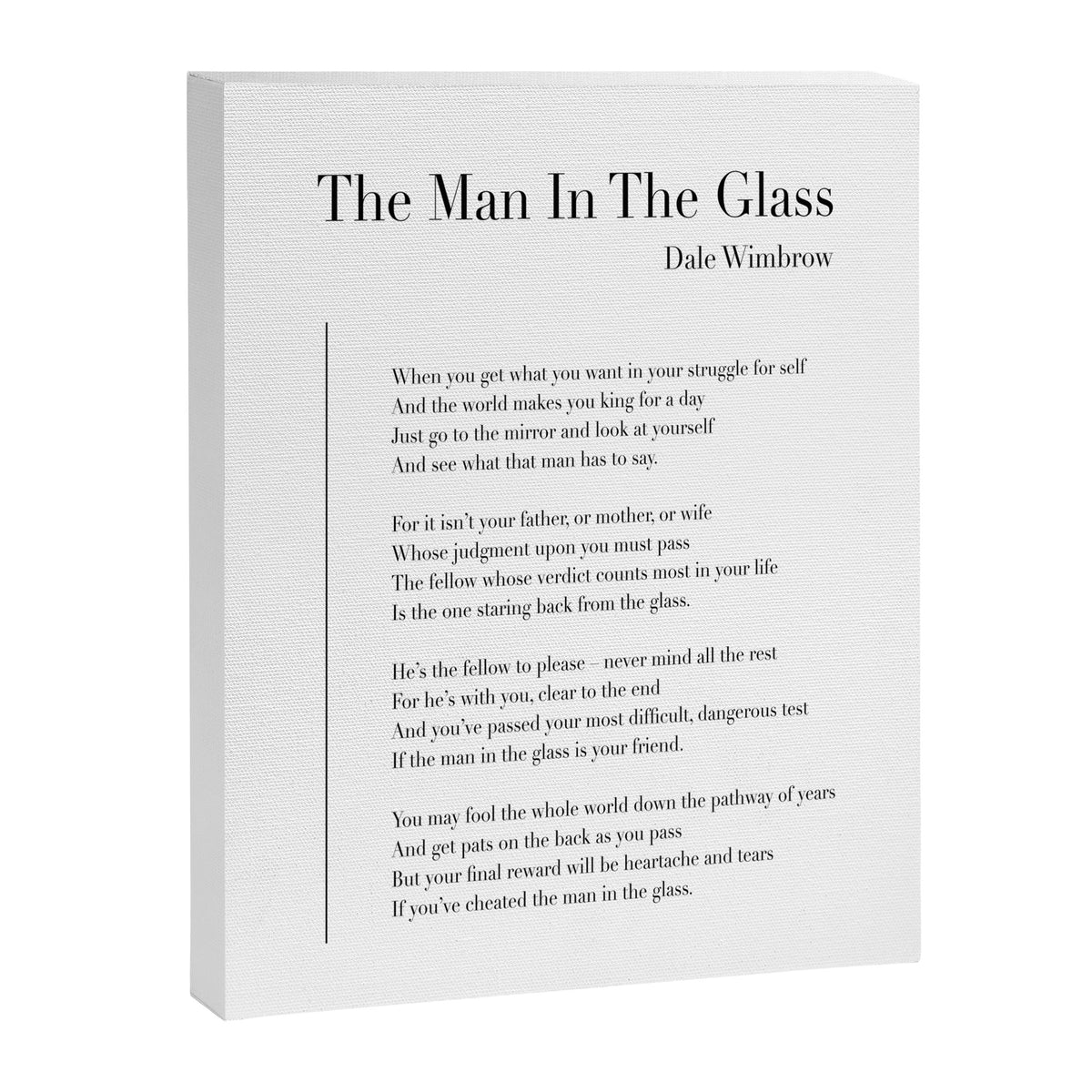 The Man In The Glass by Dale Wimbrow Canvas Print Gallery Image 8