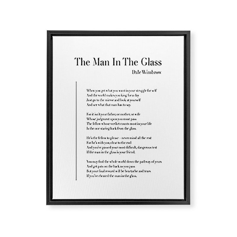 The Man In The Glass by Dale Wimbrow Framed Canvas Print Gallery Image 8