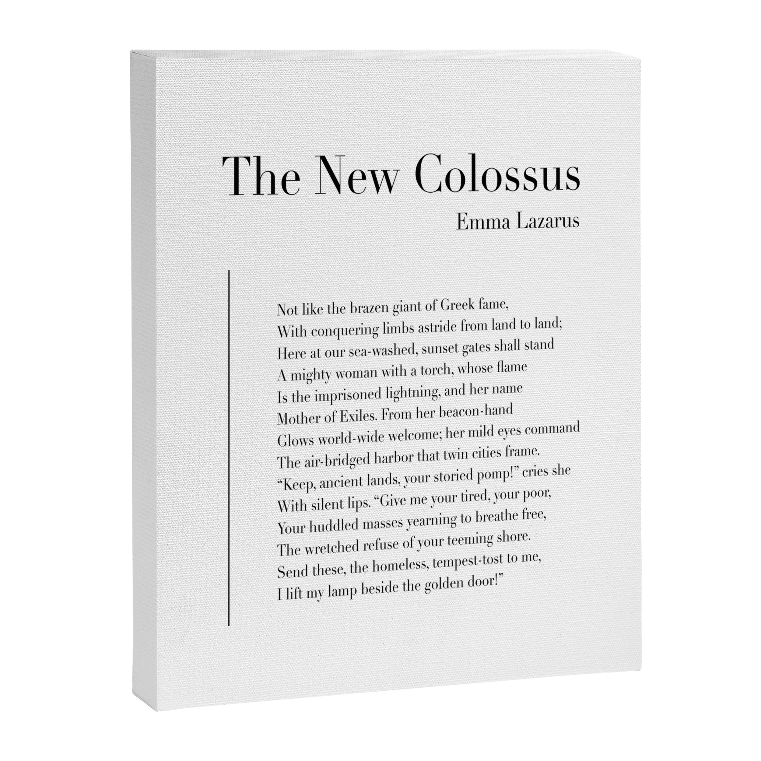 The New Colossus by Emma Lazarus Canvas Print Gallery Image 3