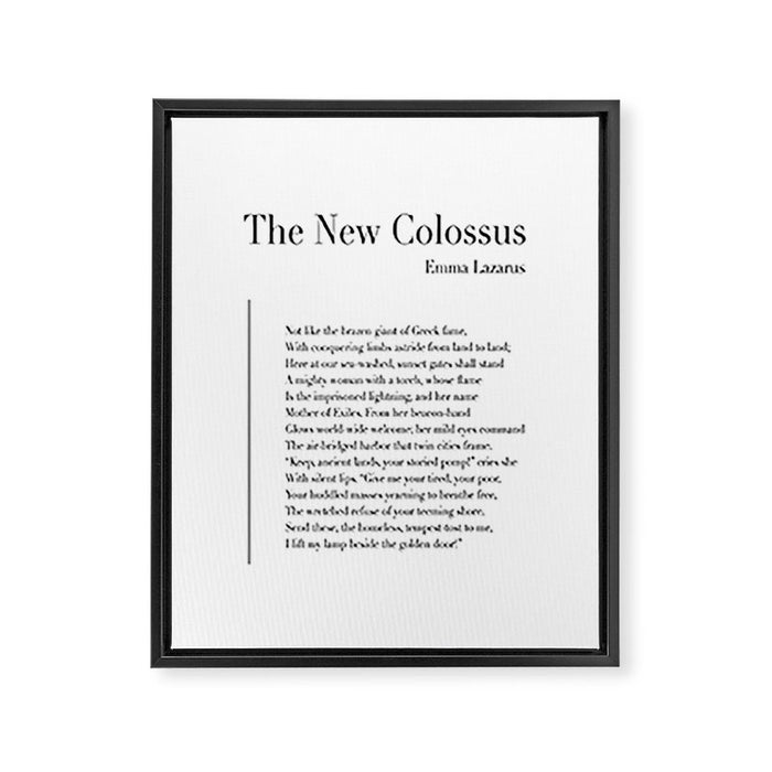 The New Colossus by Emma Lazarus Framed Canvas Print Gallery Image 1