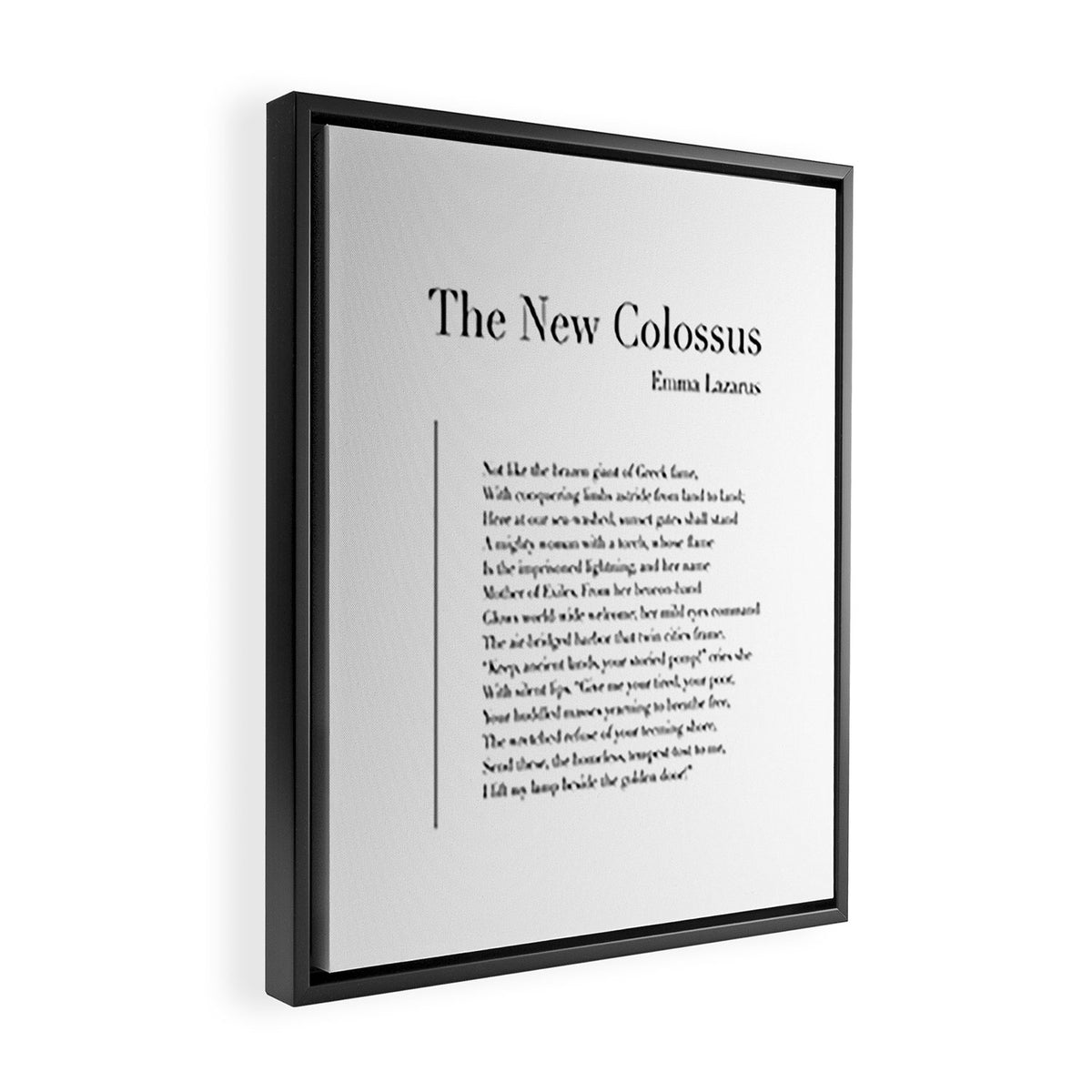 The New Colossus by Emma Lazarus Framed Canvas Print Gallery Image 2