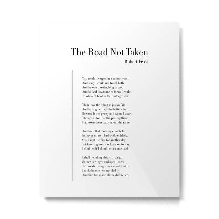 The Road Not Taken by Robert Frost Metal Print Gallery Image 1