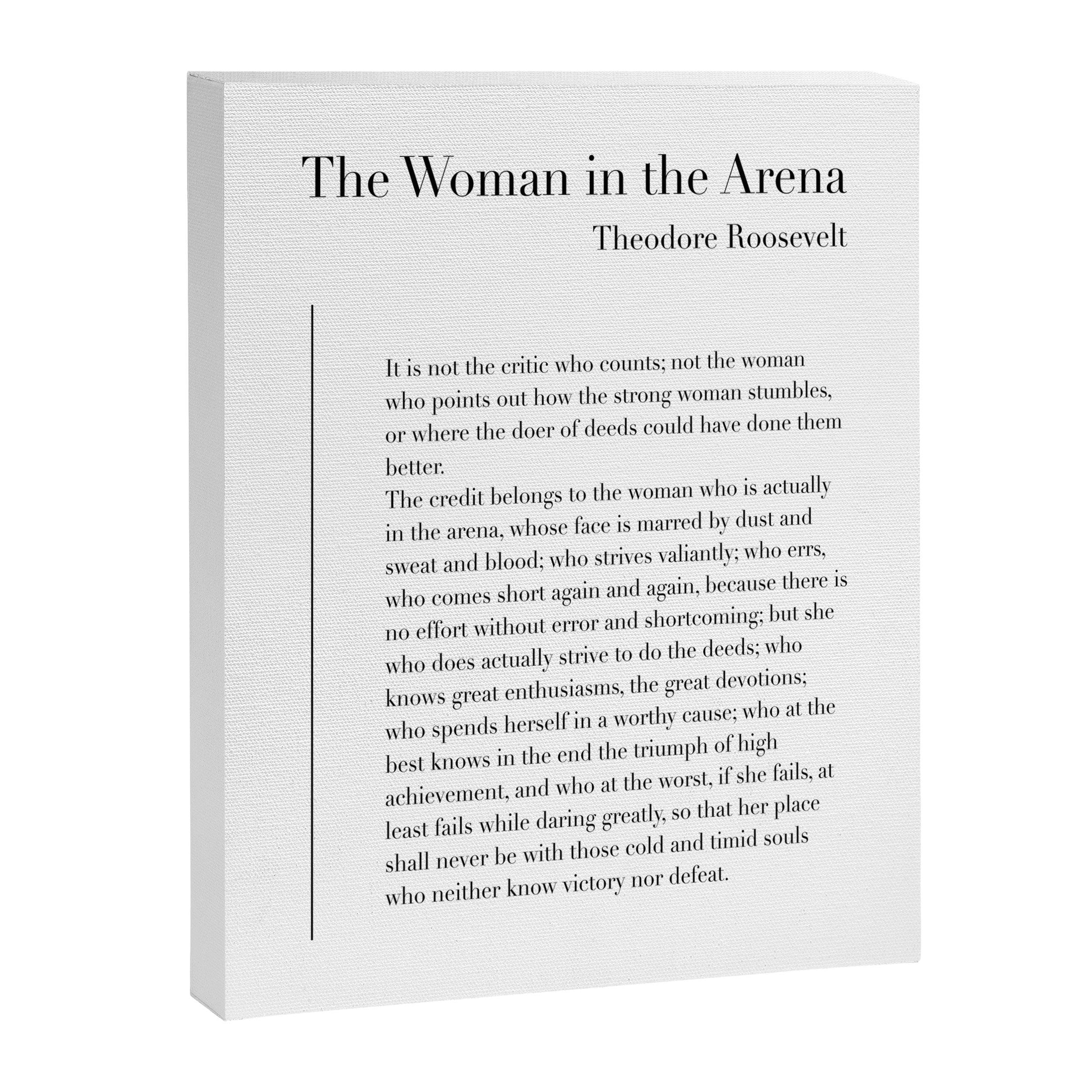 The Woman in the Arena by Theodore Roosevelt Canvas Print Gallery Image 3