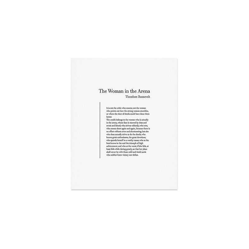 The Woman in the Arena by Theodore Roosevelt Art Print Gallery Image 1
