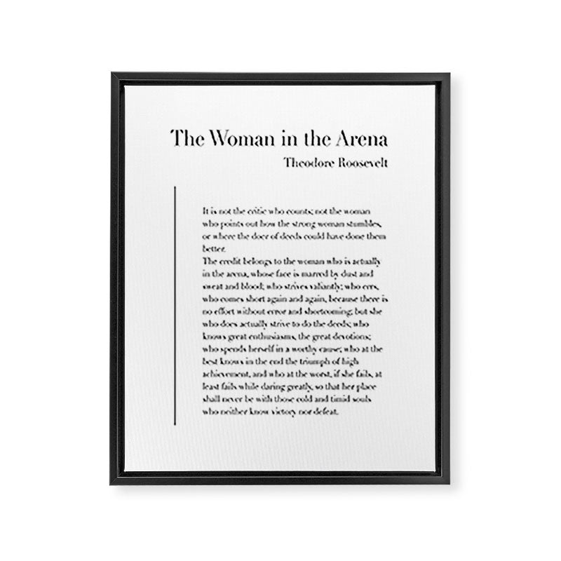 The Woman in the Arena by Theodore Roosevelt Framed Canvas Print Gallery Image 3