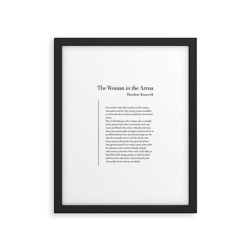 The Woman in the Arena by Theodore Roosevelt Framed Art Print Gallery Image 6
