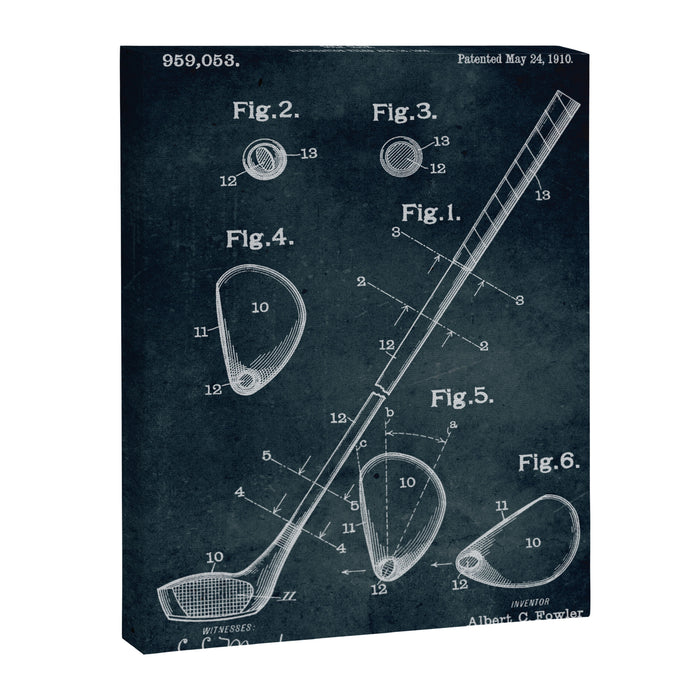 1909 - Golf Club patent art Canvas Print Gallery Image 1