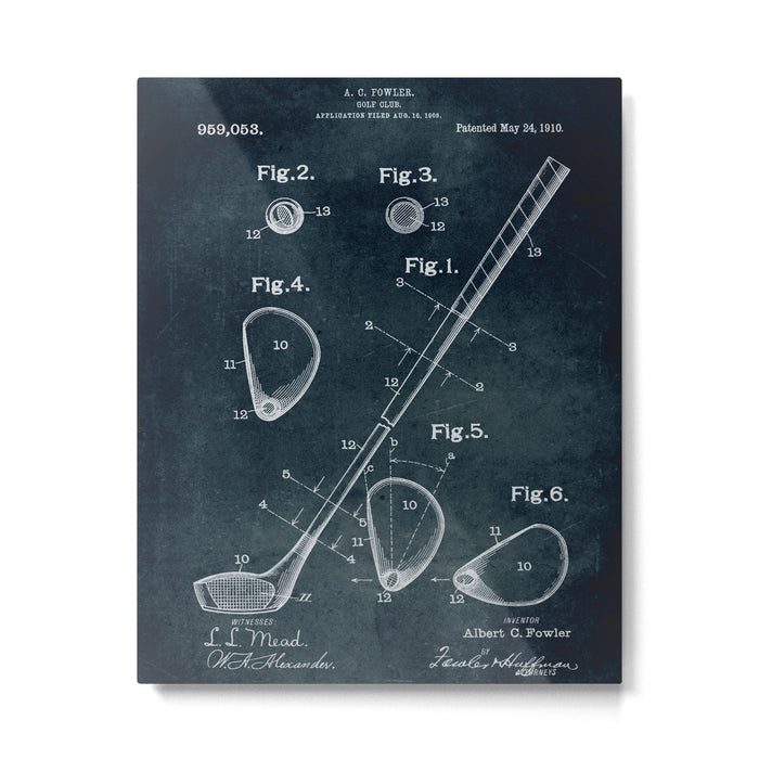 1909 - Golf Club patent art Metal Print Gallery Image 1