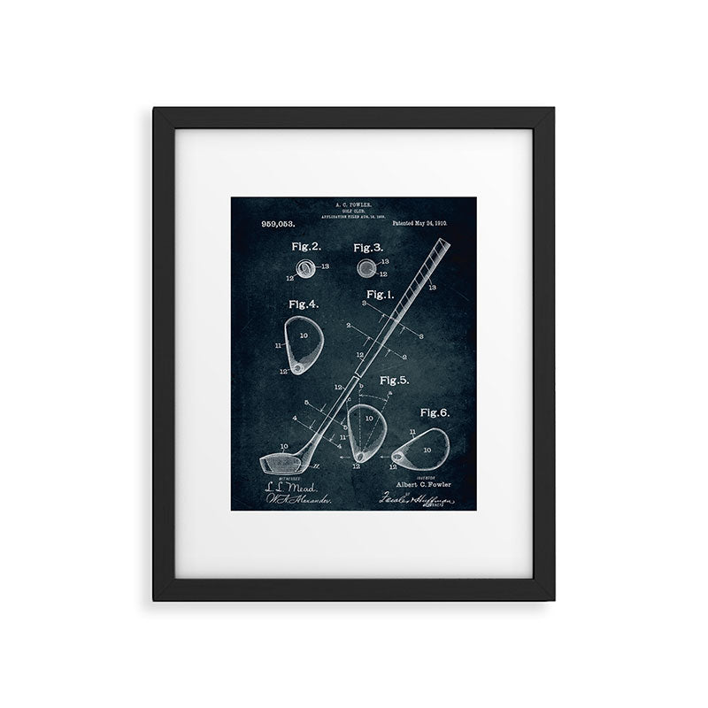 1909 - Golf Club patent art Framed Art Print Gallery Image 5