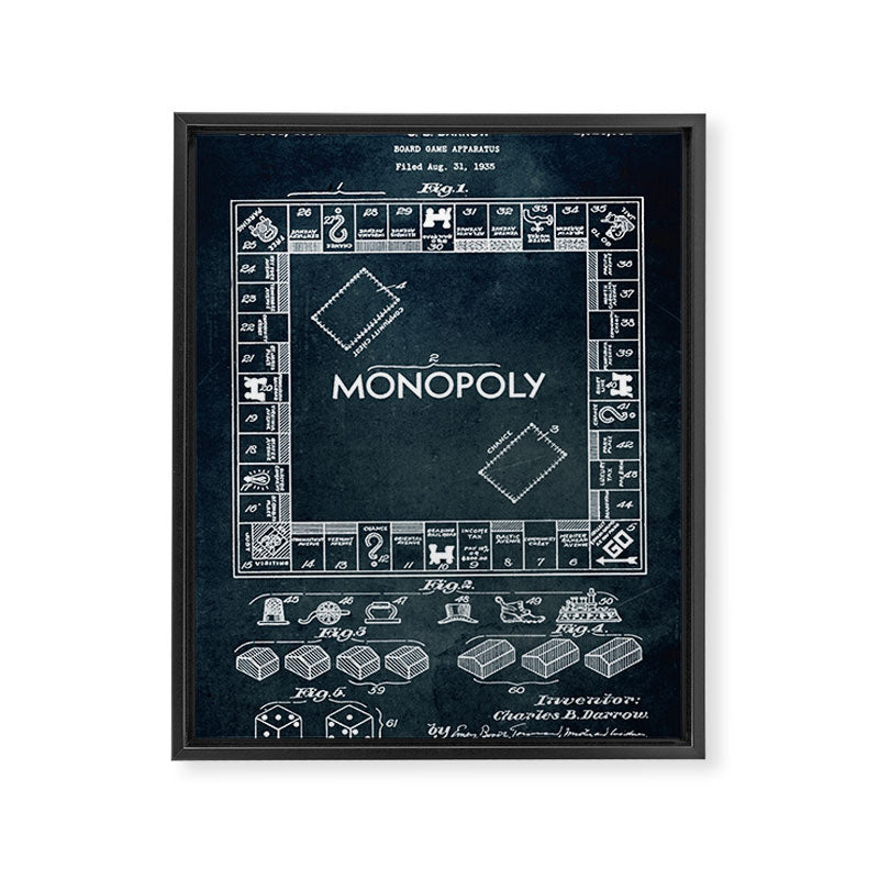 1935 - Board game apparatus (Monopoly) Framed Canvas Print Gallery Image 6