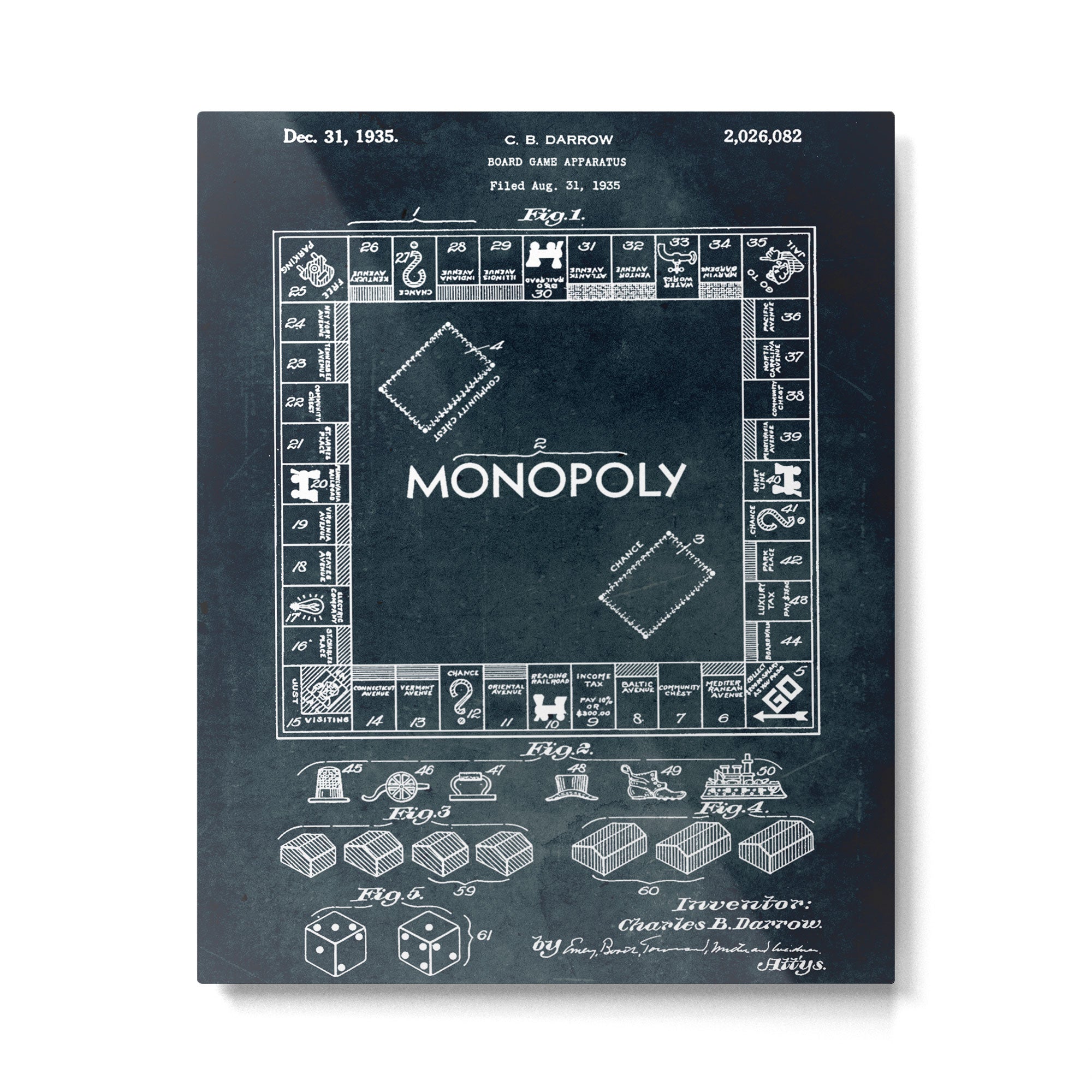 1935 - Board game apparatus (Monopoly) Metal Print Gallery Image 4