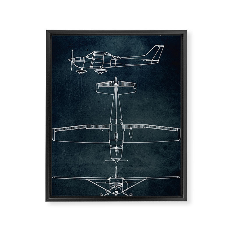 CESSNA 172 - First flight 1955 Framed Canvas Print Gallery Image 6