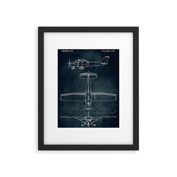 CESSNA 172 - First flight 1955 Framed Art Print Gallery Image 1