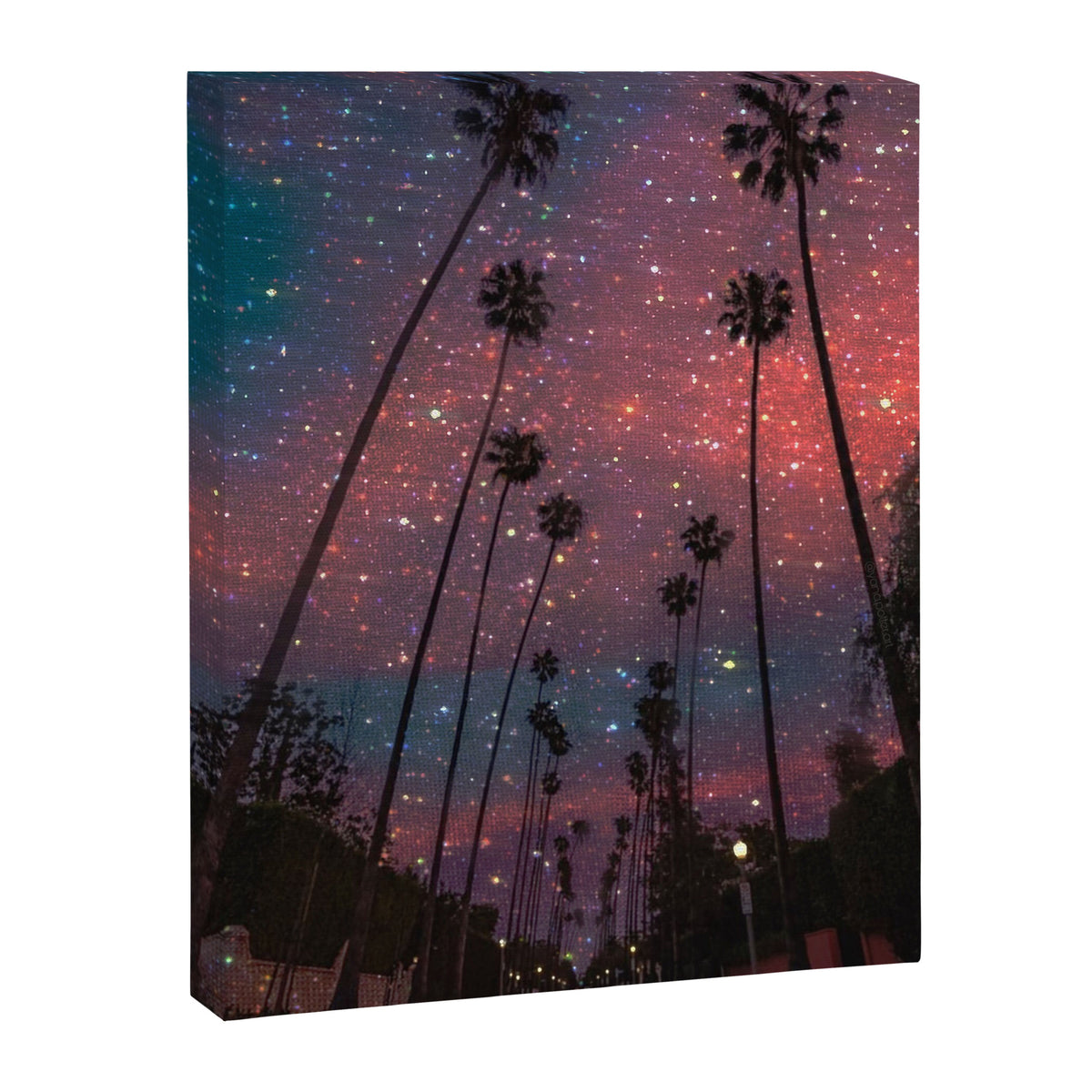A magical sunset in Los Angeles | glitter | sparkle | palms | palm | sky | art prints |evening  Canvas Print Gallery Image 6
