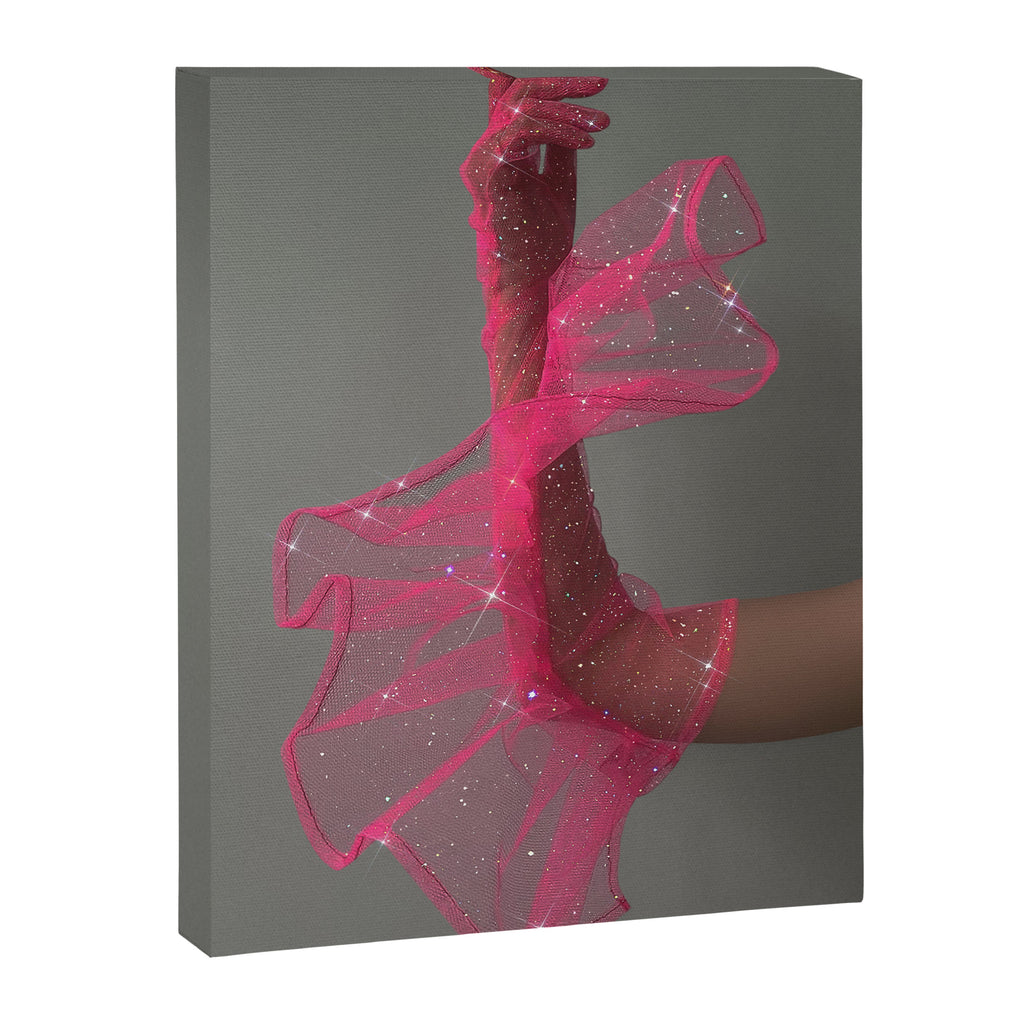 AESTHETIC PINK GLOVE | fashion | style | glamour | hand | glitter | elegant | charm | collage  Canvas Print Gallery Image 6