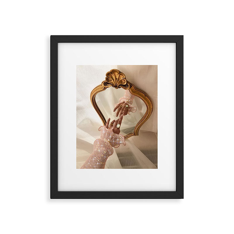 AESTHETICS | Parisian | collage | vintage | retro | pink | pastel | 70s | France | fashion | beige Framed Art Print Gallery Image 5