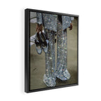AT THE END OF THE WORKDAY | digital art collage by yana potter | sparkle suit | jacket | glitter  Framed Canvas Print Gallery Image 2