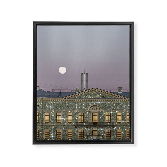 Beautiful sunset in town | sky | bling | diamonds | glitter | sparkle | city | architecture Framed Canvas Print Gallery Image 1