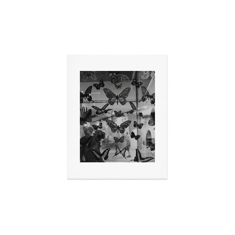 BLACK AND WHITE BUTTERFLIES | photo | sparkle and shine | wings | aesthetic | monochrome | fly  Art Print Gallery Image 1