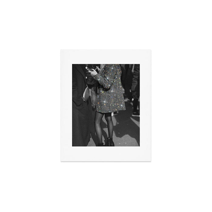 BREAK TIME | style | fashion | black and white | classic | retro | glitter | sparkle | smoke Art Print Gallery Image 1