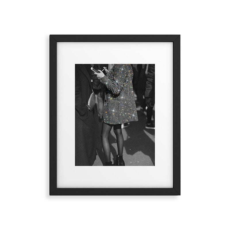 BREAK TIME | style | fashion | black and white | classic | retro | glitter | sparkle | smoke Framed Art Print Gallery Image 5