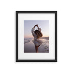 DANCING ON THE BEACH | dance | sunset | summer | dress | glitter | bling |  collage | vibe | happy  Framed Art Print Gallery Image 5