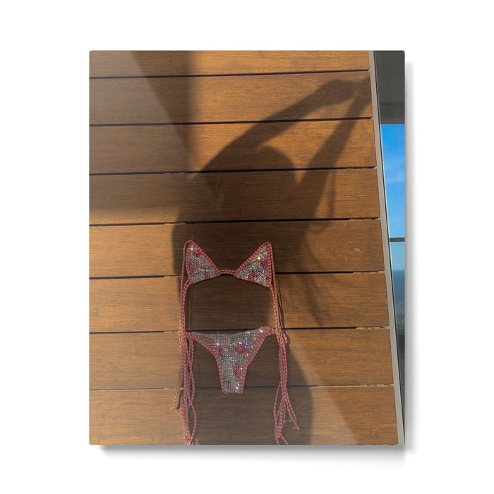 DANCING WITH THE SHADOW | collage | swim | summer | pink | girl | collage | hot | weekend | bling Metal Print Gallery Image 1