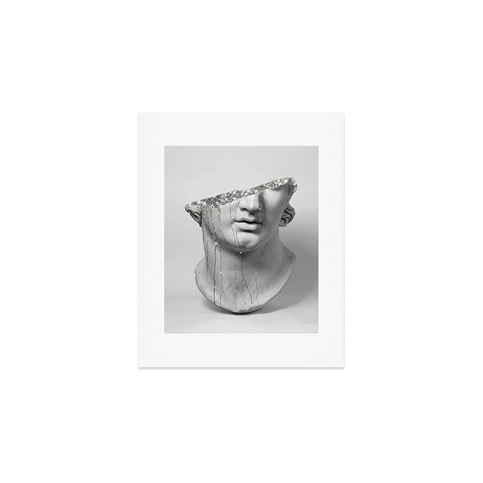 DIAMOND TEARS (b/w) | collage art by Yana Potter | black and white | sculpture | mythology | bling and shine Art Print Gallery Image 1