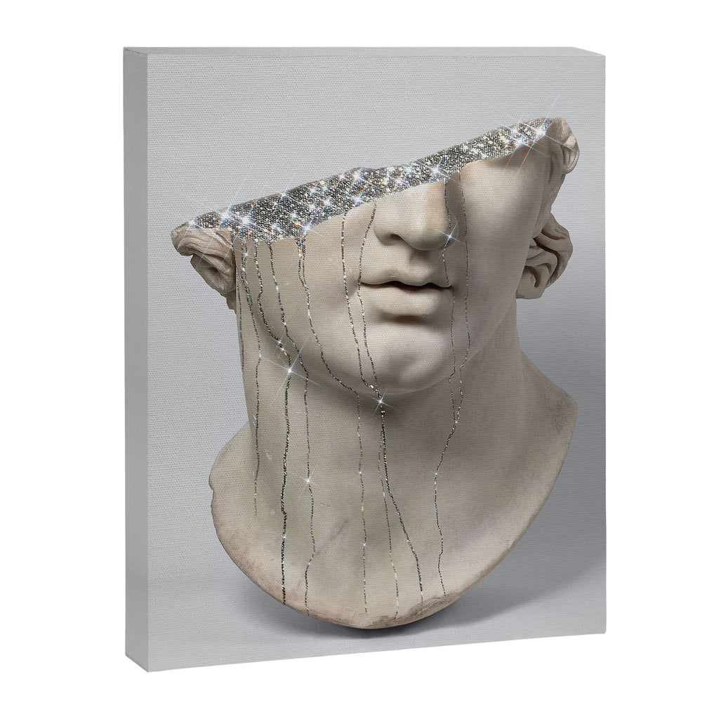 DIAMOND TEARS | collage art by Yana Potter | glitter | sculpture | mythology | bling and shine Canvas Print Gallery Image 6