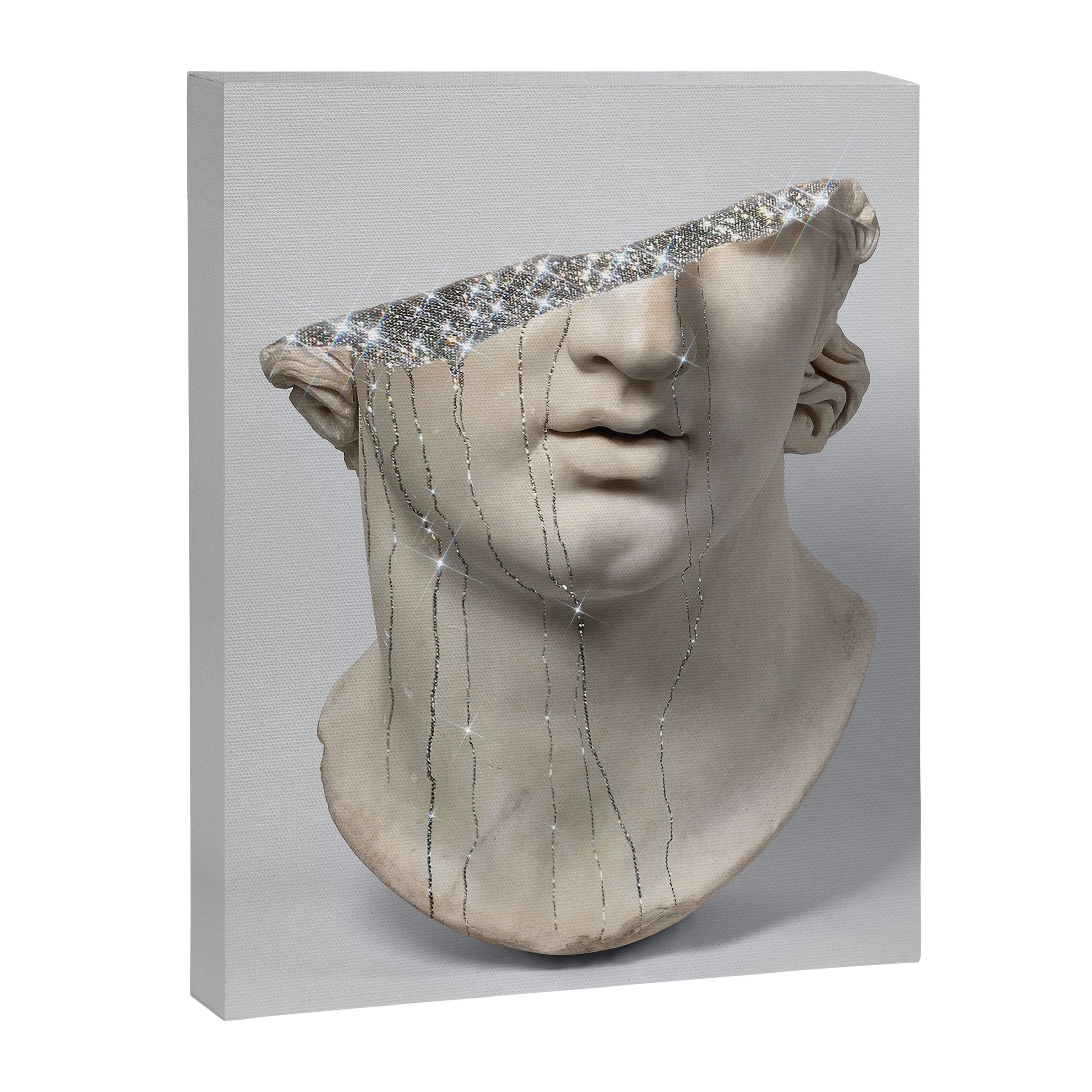 DIAMOND TEARS | collage art by Yana Potter | glitter | sculpture | mythology | bling and shine Canvas Print Gallery Image 6