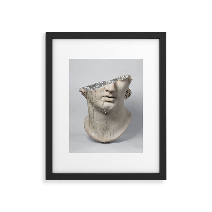 DIAMOND TEARS | collage art by Yana Potter | glitter | sculpture | mythology | bling and shine Framed Art Print Gallery Image 1