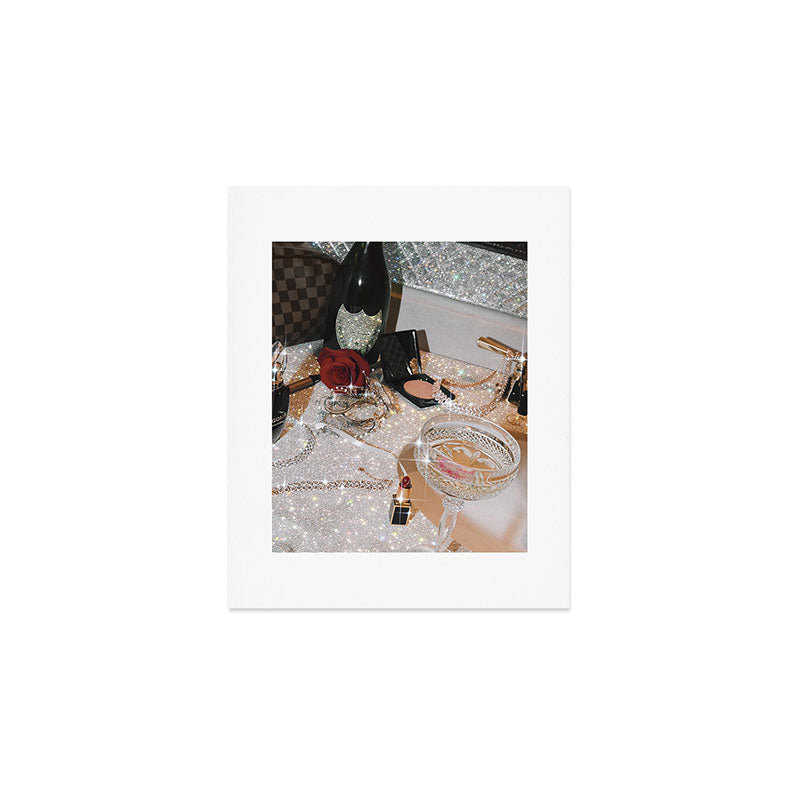 GIRLS PARTY - aesthetic glitter collage art work, weekend vibes, glamour and chick , luxury vibes. Art Print Gallery Image 1