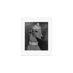 GLITTER QUEEN | art | creative | dog | crown | glamour | style | grey | black and white | diamonds  Art Print Gallery Image 1