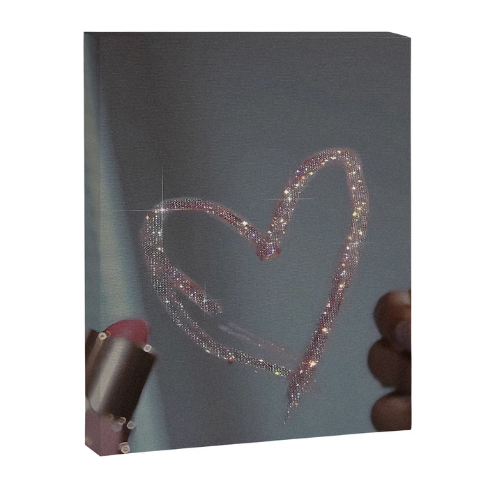 I LOVE YOU | glitter | love | heart | lipstick | mirror | collage | fashion | glam | pink | cute | art | wall | photo  Canvas Print Gallery Image 1