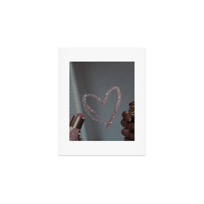 I LOVE YOU | glitter | love | heart | lipstick | mirror | collage | fashion | glam | pink | cute | art | wall | photo  Art Print Gallery Image 1