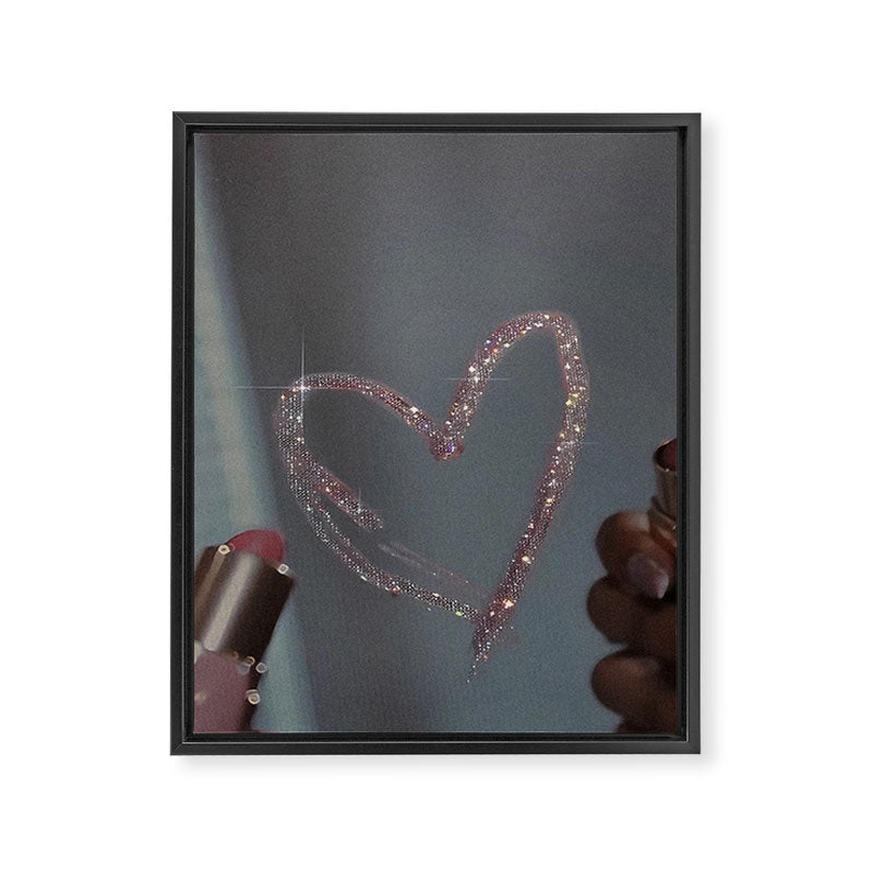 I LOVE YOU | glitter | love | heart | lipstick | mirror | collage | fashion | glam | pink | cute | art | wall | photo  Framed Canvas Print Gallery Image 8
