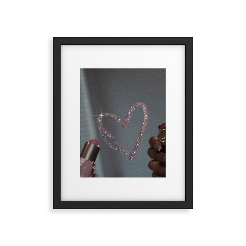 I LOVE YOU | glitter | love | heart | lipstick | mirror | collage | fashion | glam | pink | cute | art | wall | photo  Framed Art Print Gallery Image 6