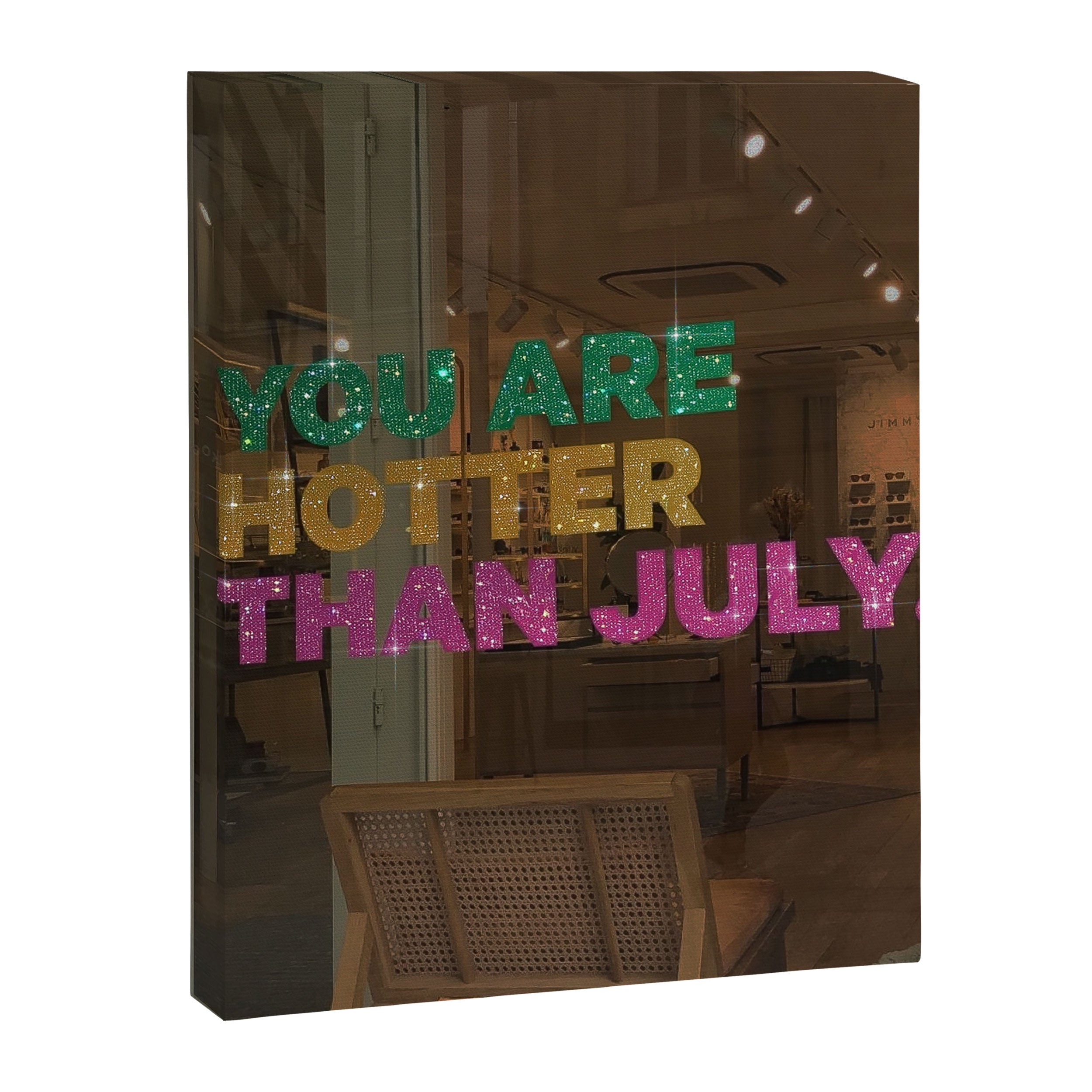 July - HOT SUMMER | collage art by Yana Potter | glitter art | collage creative | summer mood | sunshine Canvas Print Gallery Image 6