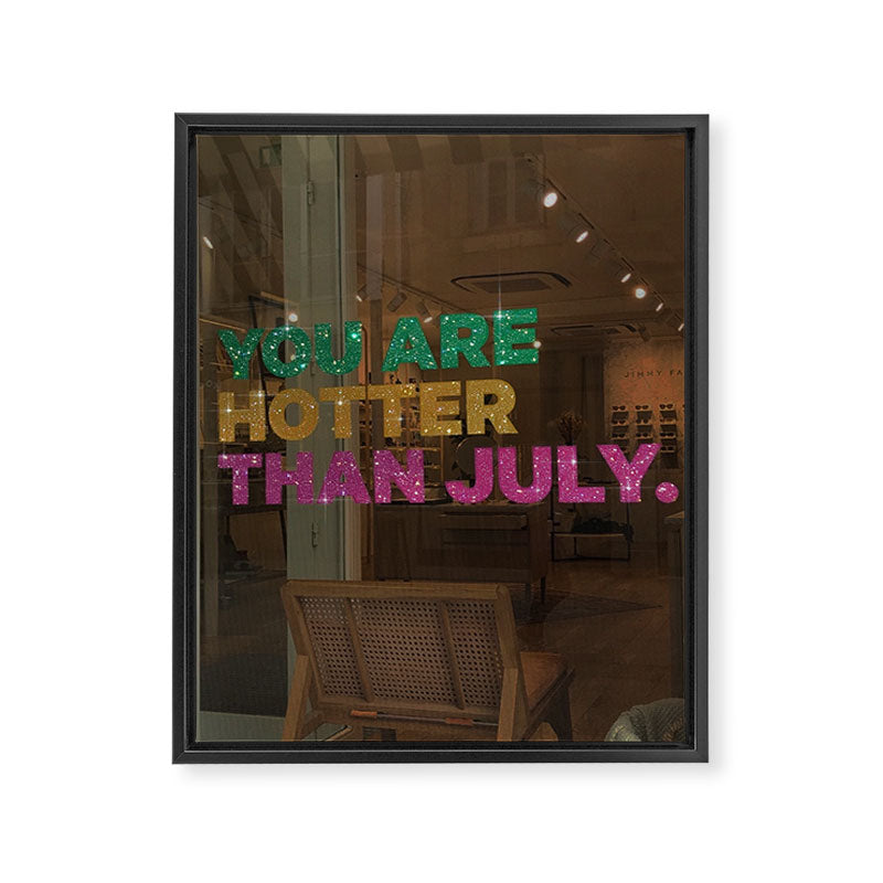 July - HOT SUMMER | collage art by Yana Potter | glitter art | collage creative | summer mood | sunshine Framed Canvas Print Gallery Image 6