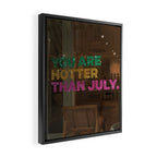 July - HOT SUMMER | collage art by Yana Potter | glitter art | collage creative | summer mood | sunshine Framed Canvas Print Gallery Image 2
