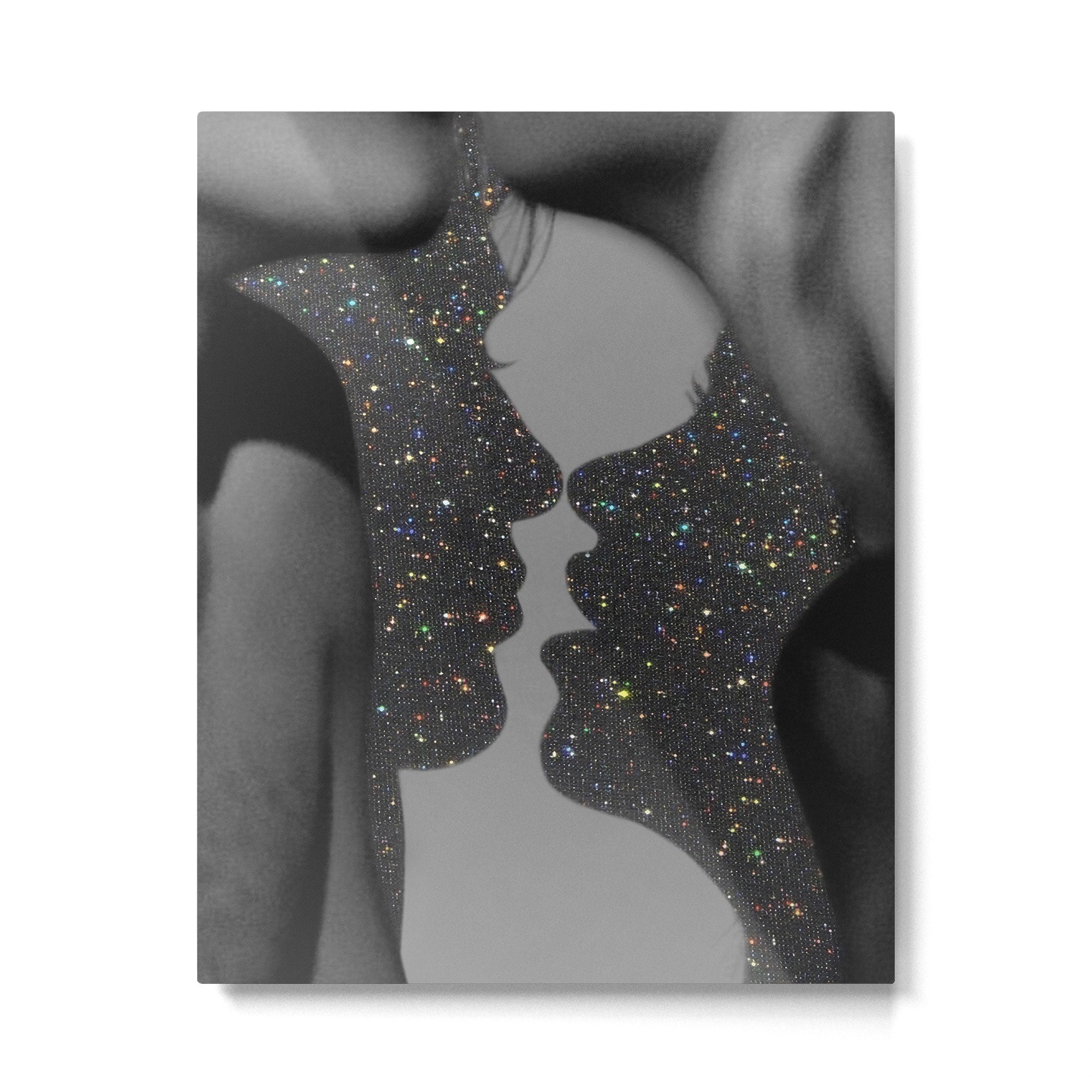 LOVE | glitter collage art | shadows | feelings | passion | sparkle art | glitter art | bling  Metal Print Gallery Image 6