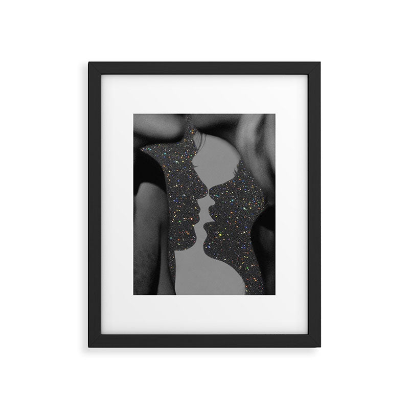 LOVE | glitter collage art | shadows | feelings | passion | sparkle art | glitter art | bling  Framed Art Print Gallery Image 6