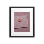 LOVE LETTER | kiss | lips | write | art | collage | pastel | pink | diamonds | sparkle | stars  Framed Art Print Gallery Image 5