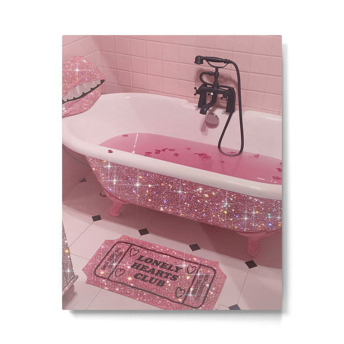 MAGIC BATHROOM | pink | pastel | shower | aesthetic | meme | funny | girly | positive | glitter  Metal Print Gallery Image 1