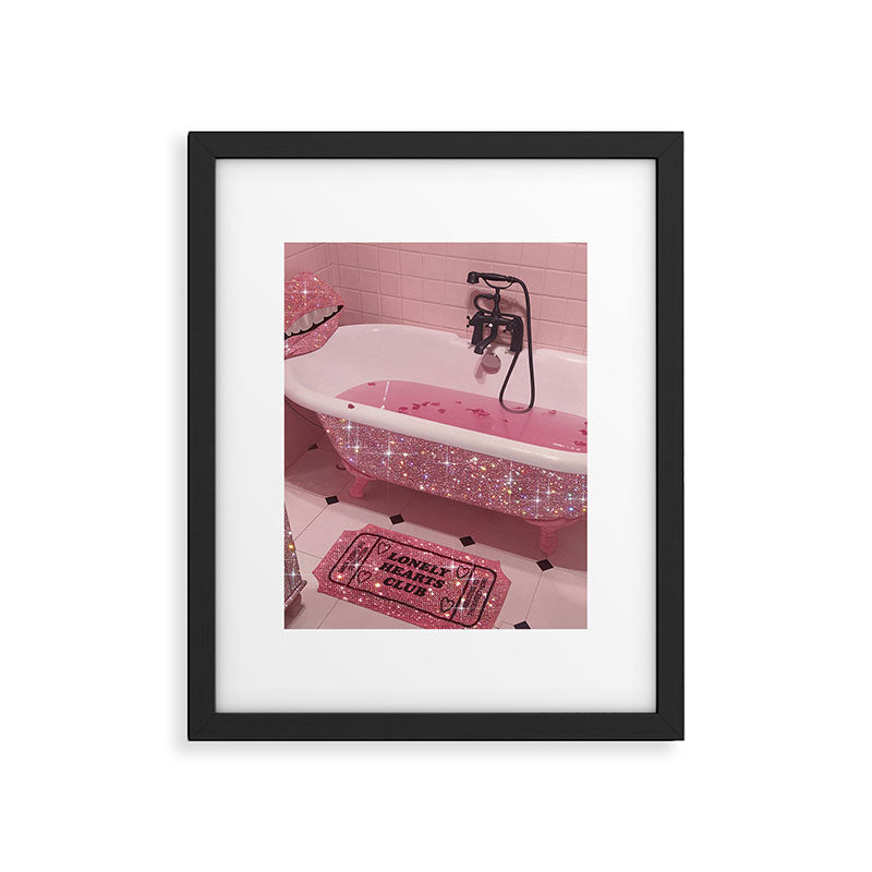 MAGIC BATHROOM | pink | pastel | shower | aesthetic | meme | funny | girly | positive | glitter  Framed Art Print Gallery Image 6