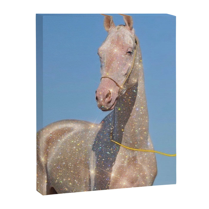 MAGIC HORSE | magical | glitter | sparkle | shiny | pet | animal | nature | blue | bling | collage  Canvas Print Gallery Image 1