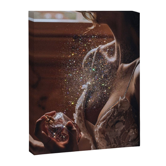 MAGIC IN ACTION | woman | perfume | Parisian | dark | evening | date | aesthetic | vintage | retro  Canvas Print Gallery Image 1